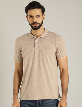 Indian Terrain cotton beige printed t shirt