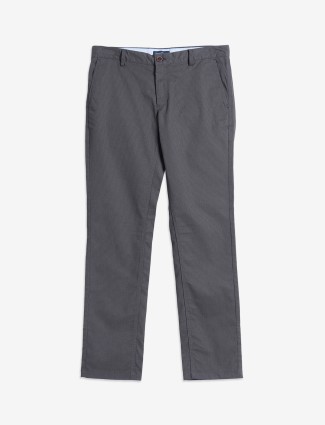 Indian Terrain dark grey cotton trouser in solid