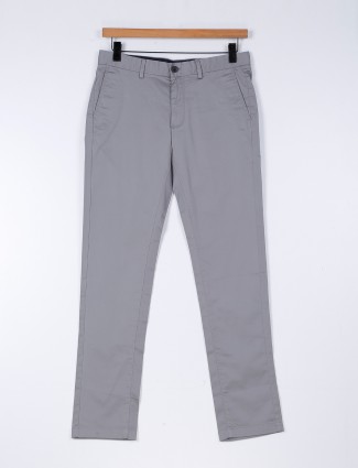 Indian Terrain grey brooklyn fit cotton trouser