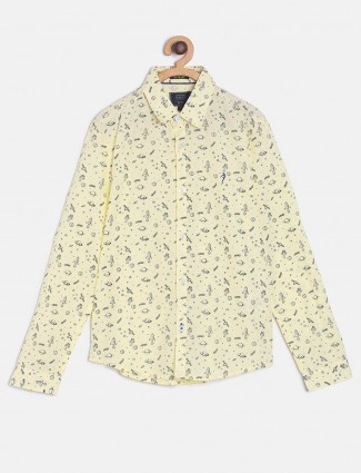 Indian Terrain lemon yellow printed shirt