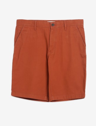 Indian Terrain rust orange cotton shorts