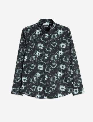 JACK&JONES black floral printed shirt