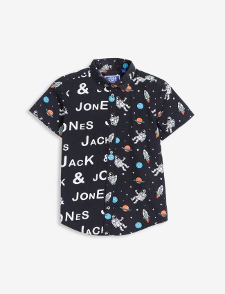 JACK&JONES black half sleeve shirt