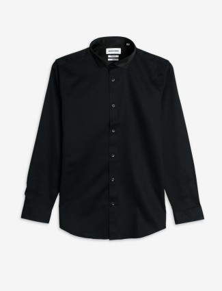 JACK&JONES black plain slim fit shirt