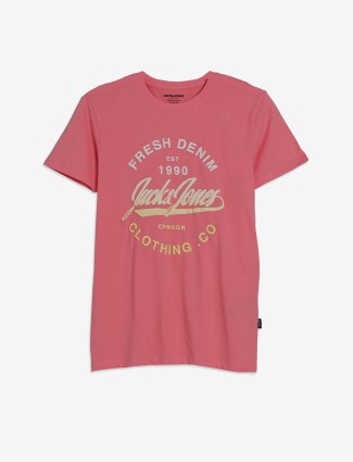 JACK&JONES coral pink printed t-shirt
