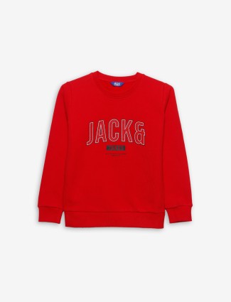 JACK&JONES knitted red sweatshirt