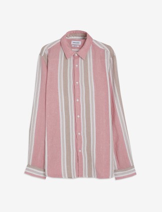 JACK&JONES light pink stripe full sleeve shirt