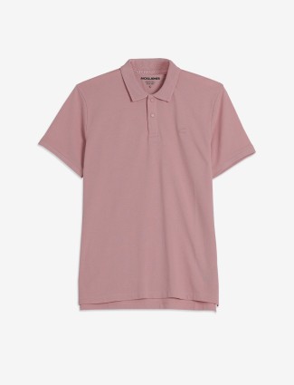 JACK&JONES plain light pink t-shirt