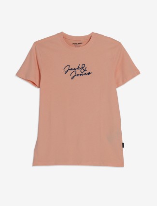 JACK&JONES trendy peach half sleeve t-shirt