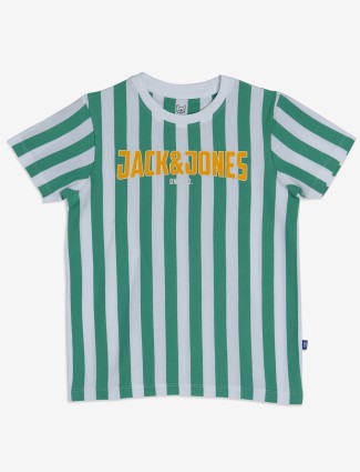 JACK&JONES white and green stripe t-shirt