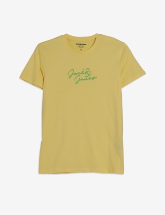 JACK&JONES yellow cotton t-shirt