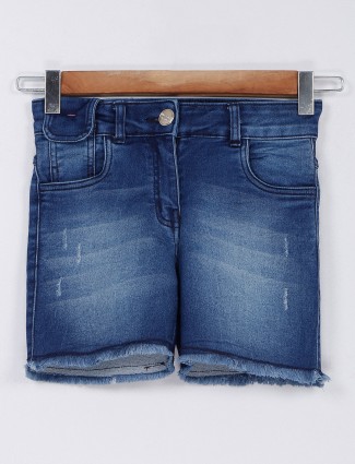 Just Clothes washed blue denim shorts