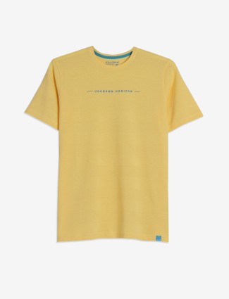 KILLER cotton yellow slim fit t-shirt