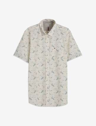Killer cream printed half sleeve shirt