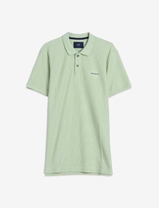 Spykar pista green plain polo t-shirt
