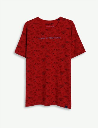 Killer printed red casual t shirt