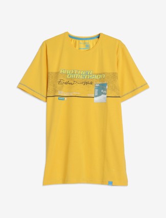 Killer yellow cotton printed t-shirt