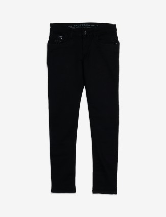 Kozzak solid black super skinny fit jeans