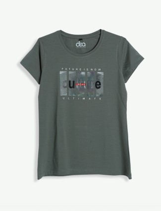 Latest grey cotton printed t shirt