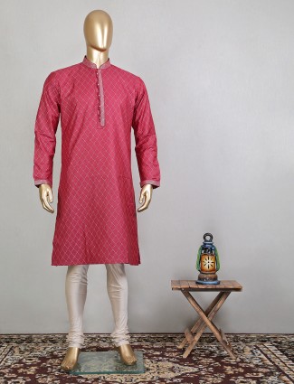 Latest maroon raw silk festive wear kurta