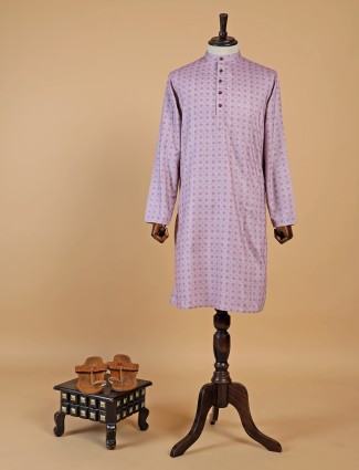 Latest mauve pink printed kurta suit