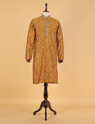Latest musterd yellow silk kurta suit