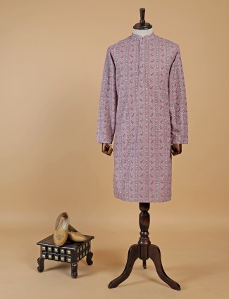 Latest pink cotton printed kurta suit
