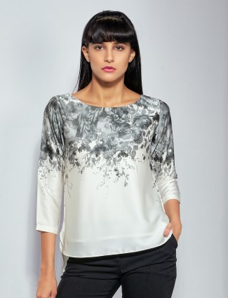 Latest white and black printed top
