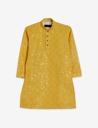 Latest yellow cotton kurta suit