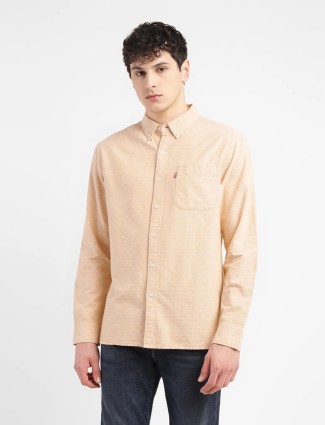 Levis beige cotton full sleeve shirt