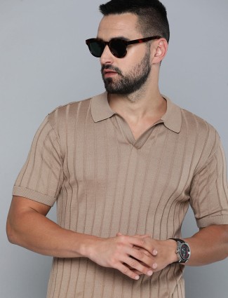 Levis beige cotton stripe t-shirt