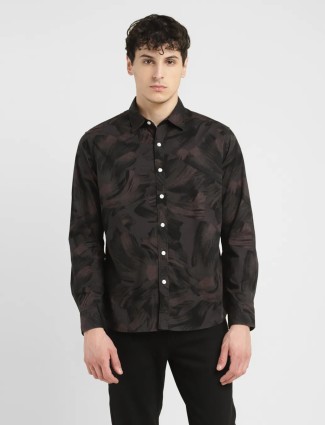 Levis black full sleeve printed shirt