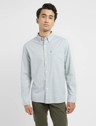 LEVIS blue cotton checks shirt