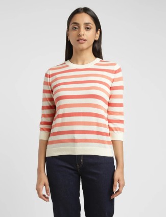 Levis cream stripe knitted t shirt