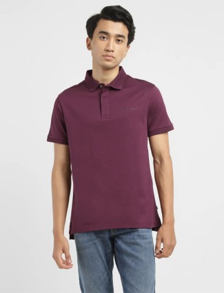 LEVIS dark purple polo neck t-shirt
