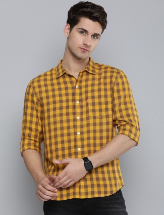 LEVIS mustard yellow checks shirt