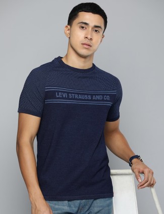 Levis navy cotton half sleeve t shirt