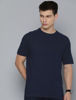 Levis navy knitted half sleeve t shirt