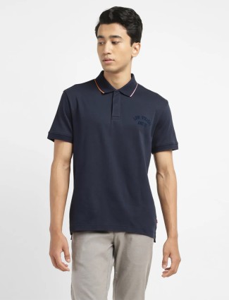 LEVIS navy plain polo t-shirt