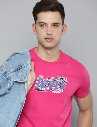 Levis pink half sleeve t shirt