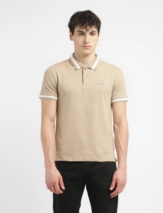 Levis plain beige polo t-shirt