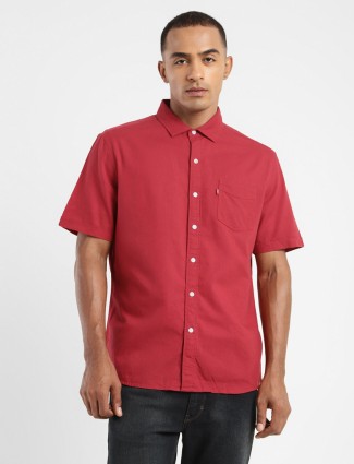 Levis plain cotton red shirt