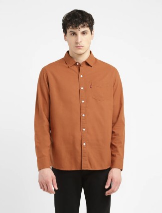 Levis rust orange plain shirt