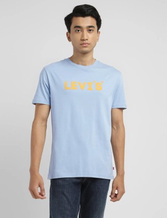 LEVIS sky blue printed half sleeve t-shirt