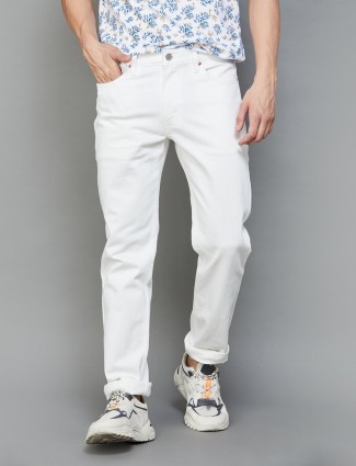 Levis solid 511 slim fit white jeans