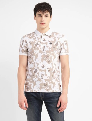 LEVIS white and beige printed t-shirt