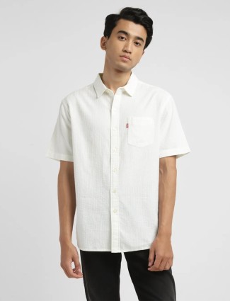 LEVIS white cotton half sleeve shirt