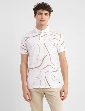 LEVIS white printed polo t-shirt
