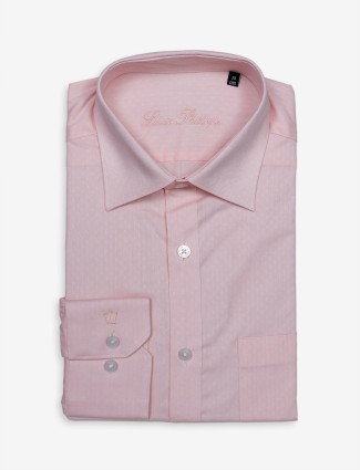 Louis Philippe light pink texture shirt