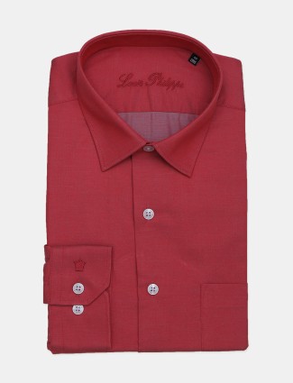 Louis Philippe red color cotton shirt